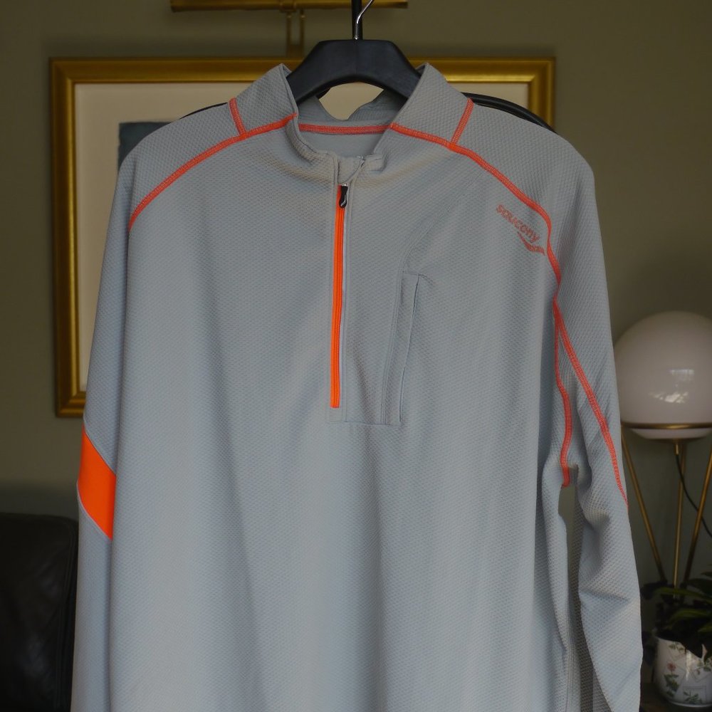 Saucony Mens Running Long Sleeve 1/4 zip Pullover